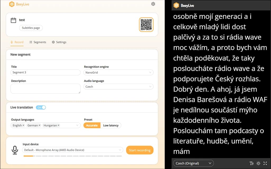 Beey Live app screenshot